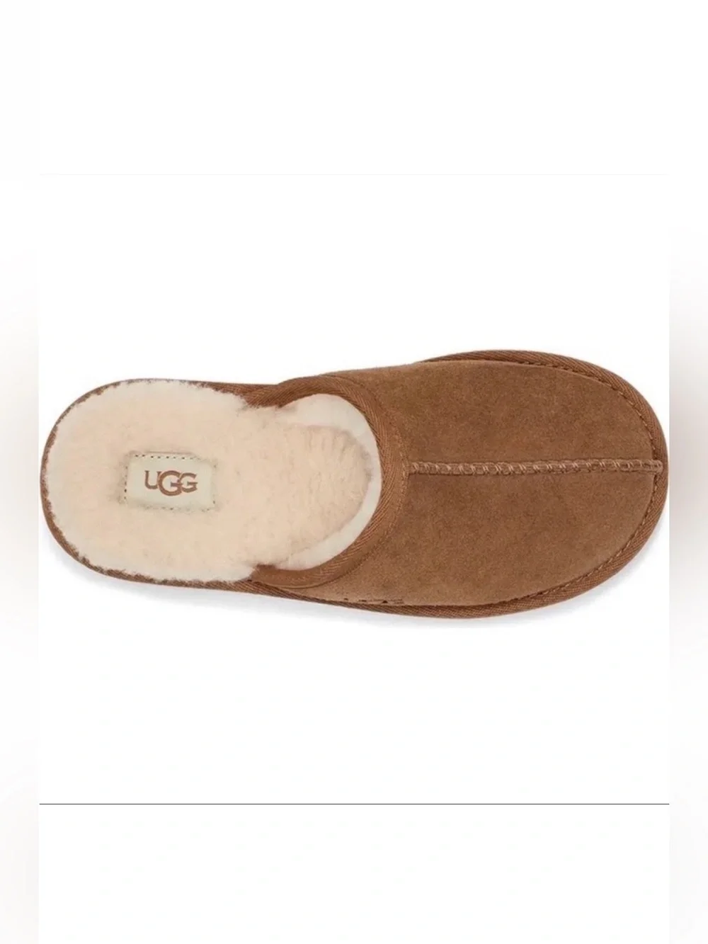 UGG Keegan Chestnut Suede Slide Slippers Shearling Kids Size 1M Cozy Comfort